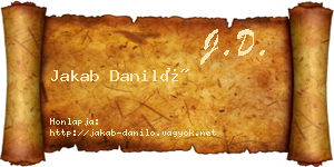 Jakab Daniló névjegykártya